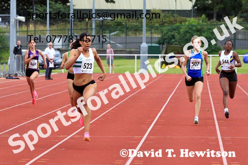 Womens under-17s 300 metres, 2023 Northern Under-13s, Under-15s and Under-17s, Middlesbrough.  Photo: David T. Hewitson/Sports for All Pics